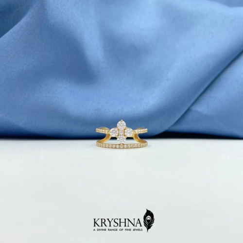 70% Yellow Gold Swarovsky Ring 252