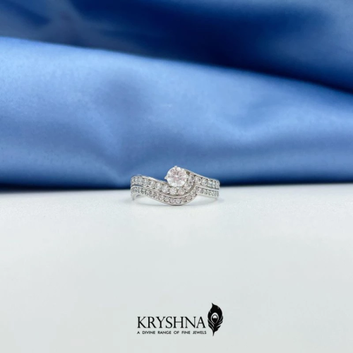 75% White Gold Swarovsky Ring 235