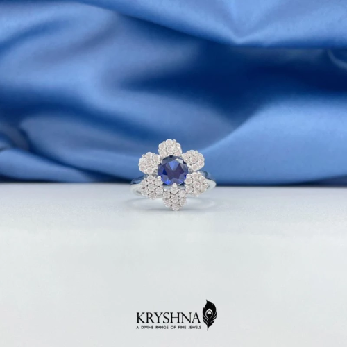 75% White Gold Swarovsky Ring 0317