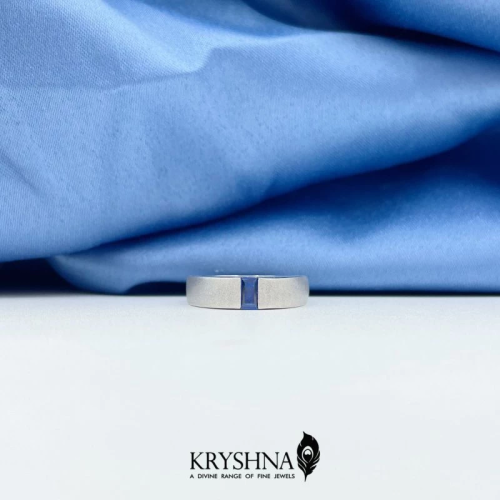 Palladium Mens Ring Blue Swarovsky Pal242